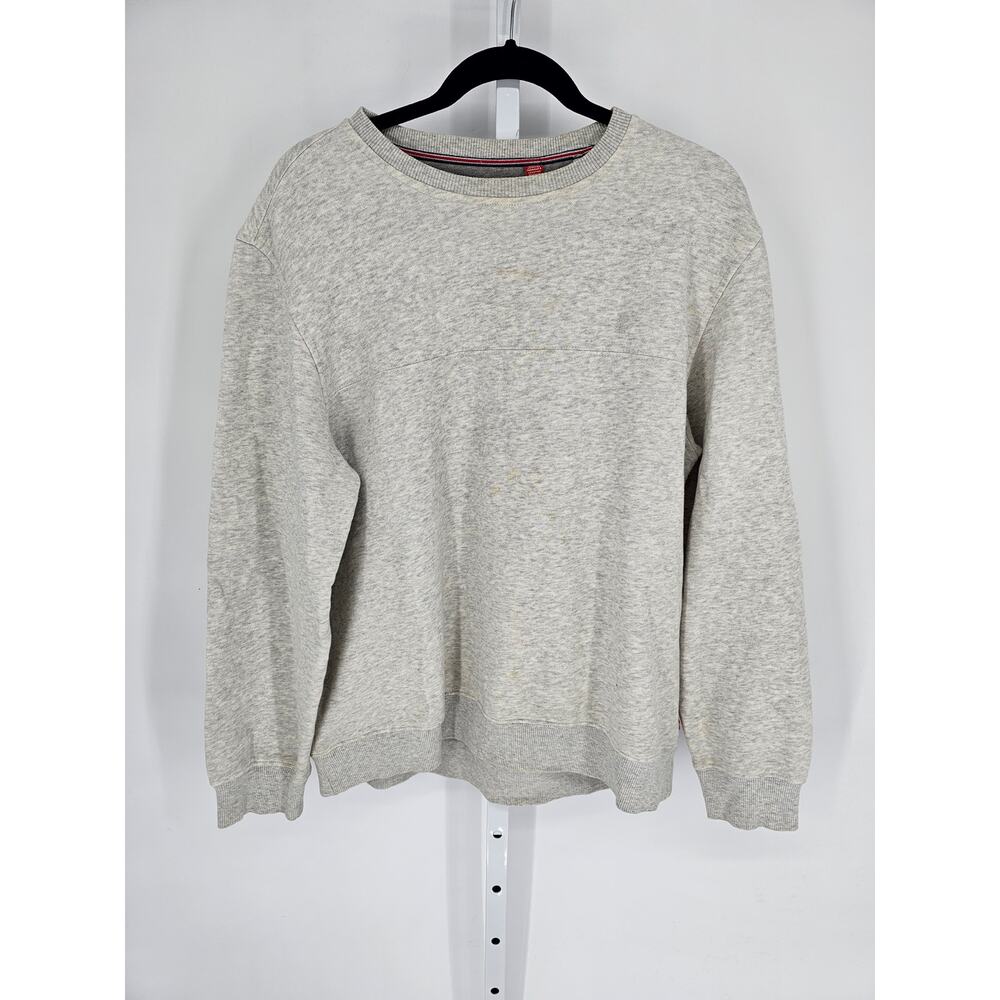 IZOD Women's Gray Heathered Long Sleeve Boat-Neck Sweatshirt Size M